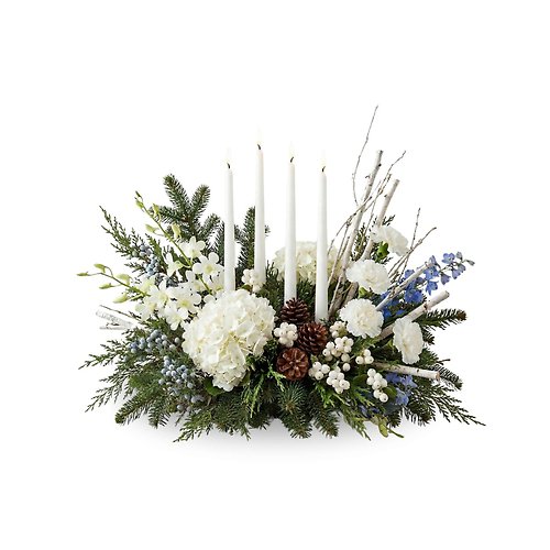 Birch & Blizzard centerpiece