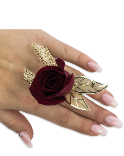 Ruby Metallic Floral Ring